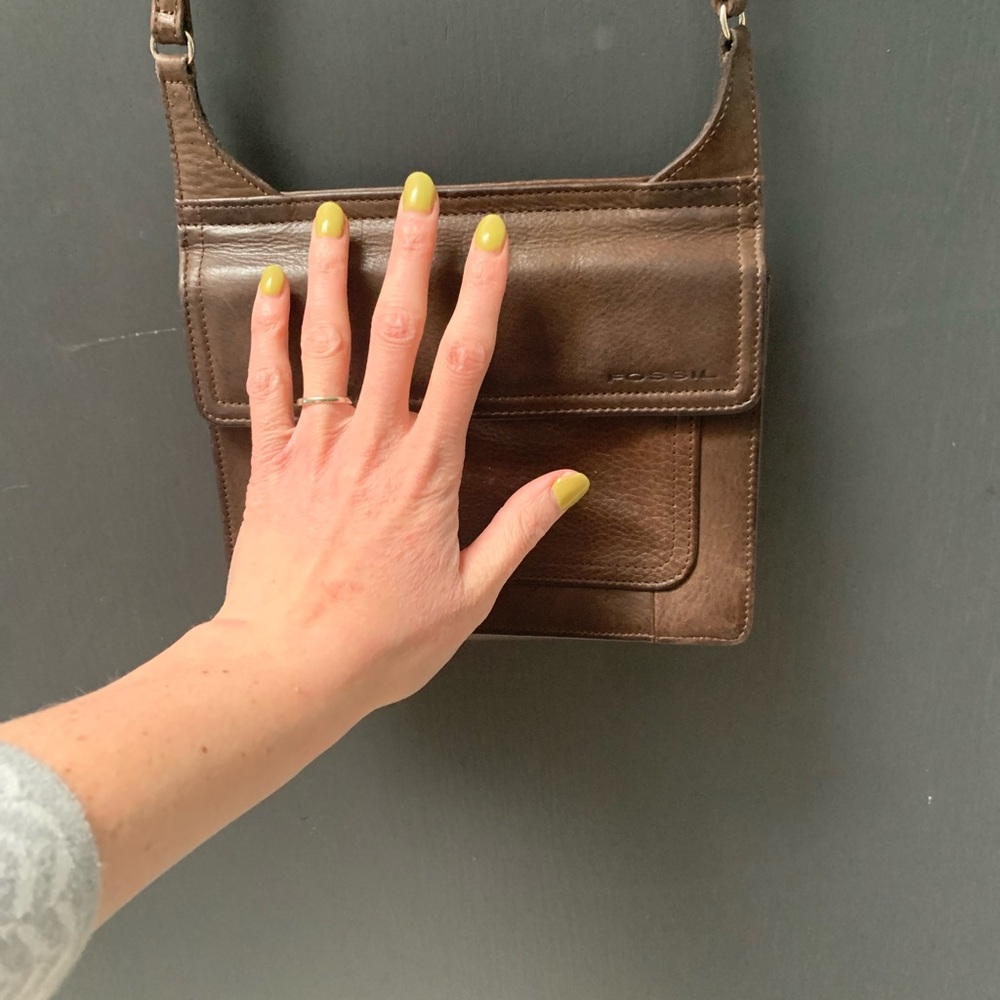 Vintage Fossil Leather Shoulder Bag - Picture 5 of 5